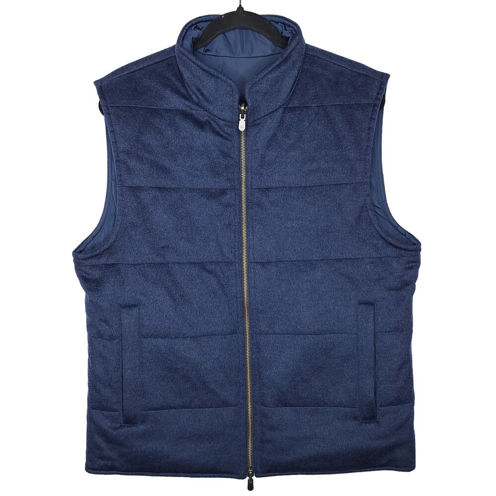 Men's Navy Quilted Puffer Vest - Brand